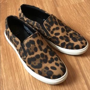 A New Day | Reese Canvas Leopard Slip-Ons | 7.5